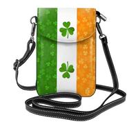 BROLEO Petit sac à bandoulière en cuir pour femme avec imprimé drapeau irlandais, imperméable et durable