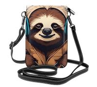 BROLEO Petit sac à bandoulière en cuir pour femme avec motif paresseux mignon et amusant - Imperméable et durable