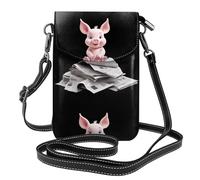 BROLEO Petit sac à bandoulière en cuir pour femme Porcelet en poils de journaux, imperméable et durable