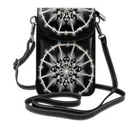 BROLEO Petit sac à main pour téléphone portable 19,3 x 12,4 cm avec imprimé flocon de neige halo en cuir pour femme, parfait pour la marche, le camping