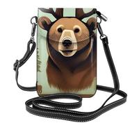 BROLEO Petit sac à main pour téléphone portable 19,3 x 12,4 cm avec motif cerf et ours lodge pour femme, parfait pour la marche, le camping