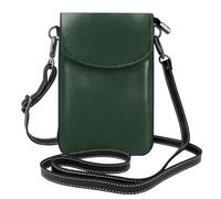 BROLEO Petit sac à main pour téléphone portable 19,3 x 12,4 cm avec rabat en cuir imprimé vert avancé pour femme, parfait pour la marche, le camping