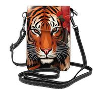 BROLEO Petit sac à main pour téléphone portable 19,3 x 12,4 cm, imprimé animal, léopard, rose, imprimé rose, étui à rabat en cuir pour femme, parfait pour la marche, le camping