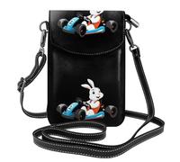 BROLEO Petit sac à main pour téléphone portable 19,3 x 12,4 cm, imprimé lapin kart imprimé lapin étui pour téléphone portable, étui de téléphone à rabat pour femme, parfait pour la marche, le camping