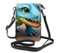 BROLEO Petit sac à main pour téléphone portable 19,3 x 12,4 cm, joli petit dinosaure imprimé bébé, étui à rabat en cuir pour femme, parfait pour la marche, le camping