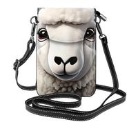 BROLEO Petit sac à main pour téléphone portable 19,3 x 12,4 cm - Langue de mouton coquine amusante - Imprimé animal mignon - Étui à rabat en cuir pour femme, parfait pour la marche, le camping