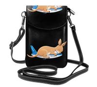 BROLEO Petit sac à main pour téléphone portable 19,3 x 12,4 cm, motif petit kangourou endormi dans l'avion imprimé sac à bandoulière en cuir pour femme, parfait pour la marche, le camping
