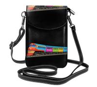 BROLEO Petit sac à main pour téléphone portable 19,3 x 12,4 cm, motif train hip-hop tendance avec tête de lit, étui à rabat en cuir pour femme, parfait pour la marche, le camping
