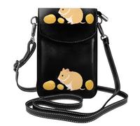 BROLEO Petit sac à main pour téléphone portable de 19,3 x 12,4 cm, motif petit hamster aime manger des pommes de terre, étui à rabat en cuir pour femme, parfait pour la marche, le camping