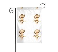 BROLEO Petit singe sur la balançoire Impression Mât de drapeau de jardin extérieur Décoration tendance 30,5 x 45,7 cm