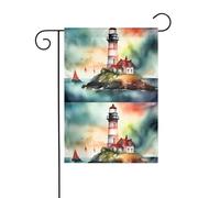 BROLEO Phare à l'aquarelle fantaisie impression lumière mât de drapeau extérieur cour décoration mode 30,5 x 45,7 cm