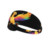 BROLEO Phoenix Bandeau de sport avec impression arc-en-ciel pour femme Résistant à la transpiration Bandeau élastique