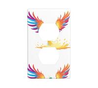 BROLEO Phoenix coloré volant dans les flammes impression double prise panneau mural décoratif pour zones résidentielles et commerciales 11,4 x 7 cm