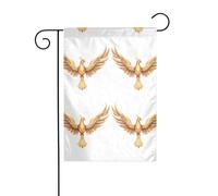 BROLEO Phoenix déploie ses ailes au lever du soleil - Mât de drapeau de jardin - Décoration de cour extérieure double face - 30,5 x 45,7 cm