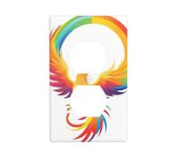 BROLEO Phoenix Under The Rainbow Print Panneau mural double prise électrique incassable et durable 11,4 x 7 cm