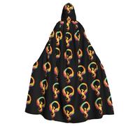 BROLEO Phoenix Under The Rainbow Printing Halloween Cape à capuche pour homme et femme Vêtements Manteau Jeu de rôle