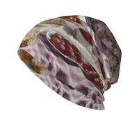 BROLEO Picnic in The Sun Prints Chapeau tricoté pour adulte, chapeau haricot décontracté, chapeau élastique sans bord, unisexe noir