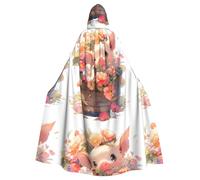 BROLEO Pig In The Flowerpot Impression Halloween Cape à capuche pour homme et femme Manteau pour jeu de rôle