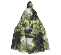 BROLEO Pigeons On The Grass Impression Halloween Cape à capuche pour homme et femme Vêtements Mantele Jeu de rôle