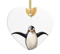 Broleo Pingouin Ballon Flottant Dans L'Air Imprimés Noël Céramique Amour Pendentif Décoration Intérieur Festival Cadeau