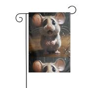 BROLEO Pleurer Little Mouse Impression mât de drapeau de jardin extérieur décoration de cour tendance 30,5 x 45,7 cm