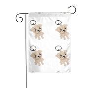 BROLEO Porte-clés imprimé chiot mât de drapeau extérieur décoration cour double face 30,5 x 45,7 cm
