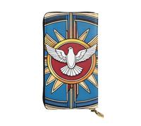 BROLEO Portefeuille en cuir - Portefeuille élégant et durable pour femme avec plusieurs compartiments et fermeture éclair Motif Saint Esprit Christia, noir, taille unique, Noir , Taille unique