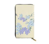 BROLEO Portefeuille en cuir - Portefeuille élégant et durable pour femme avec plusieurs compartiments et fermeture éclair, image d'orchidées fraîches, noir, taille unique, Noir , Taille unique