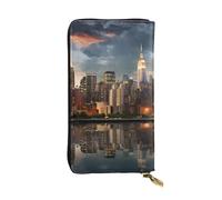 BROLEO Portefeuille en cuir - Portefeuille élégant et durable pour femme avec plusieurs compartiments et fermeture éclair Motif The New York City Skyline Picture, noir, taille unique, Noir , Taille