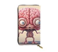 BROLEO Portefeuille long en cuir avec image de cerveau humain pour filles et femmes à la mode - Durable, élégant et fonctionnel, Noir , Taille unique