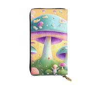 BROLEO Portefeuille long en cuir avec image de champignon fantastique pour filles et femmes à la mode - Durable, élégant et fonctionnel, Noir , Taille unique