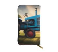 BROLEO Portefeuille long en cuir avec image de tracteur de ferme fantastique pour filles et femmes à la mode - Durable, élégant et fonctionnel, Noir , Taille unique