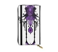 BROLEO Portefeuille long en cuir avec image fantôme gothique violet pour filles et femmes à la mode - Durable, élégant et fonctionnel, Noir , Taille unique