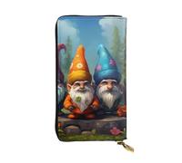 BROLEO Portefeuille long en cuir avec motif de nains colorés pour filles et femmes à la mode - Durable, élégant et fonctionnel, Noir , Taille unique