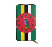 BROLEO Portefeuille long en cuir imprimé drapeau du Commonwealth de la Dominique pour filles et femmes à la mode - Durable, élégant et fonctionnel, Noir , Taille unique