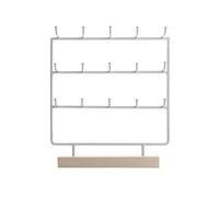 BROLEO Présentoir à bijoux, support de boucles d'oreilles, porte-clés, cartes de boucles d'oreilles avec 15 crochets, pour cartes de boucles d'oreilles, bracelets, accessoires pour cheveux (blanc)