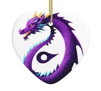 Broleo Purple Dragon Lettres Imprimés Noël Céramique Amour Pendentif Décoration Intérieur Festival Cadeau
