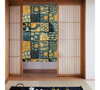 BROLEO Rideau de porte avec impression de cubes de sucre en couleur, semi-couverts, 86,4 x 142,2 cm
