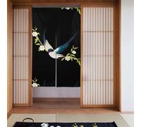 BROLEO Rideau de porte imprimé hirondelle de fleurs sur une branche, pour salle de bain, à moitié couvert, rideaux de séparation 86,4 x 142,2 cm