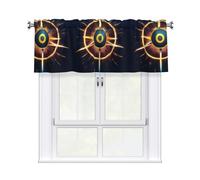 BROLEO Rideaux courts avec tringle à cantonnière - 137,2 x 45,7 cm - Motifs volants - Pour cuisine, salle de bain, buanderie, studio - Compatibles avec la plupart des tringles à rideaux standard ou