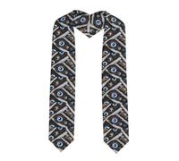 BROLEO Ruban châle aplati imprimé « Le mauvais œil » - Étole en satin pour cérémonie de remise de diplôme, cadeau pour fils, filles, amis et sœurs, coin pointu, Taille unique