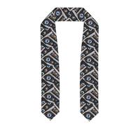 BROLEO Ruban châle aplati imprimé « Le mauvais œil » - Étole en satin pour cérémonie de remise de diplôme, cadeau pour fils, filles, amis et sœurs, Aplati, Taille unique