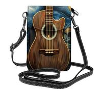 BROLEO Sac à bandoulière à rabat en cuir pour femme Motif trois guitares Imperméable et durable