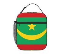 BROLEO Sac à déjeuner isotherme portable avec drapeau de la Mauritanie imprimé réutilisable durable pour homme et femme Facile à transporter