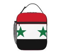 BROLEO Sac à déjeuner isotherme portable avec drapeau de la République arabe syrienne imprimé réutilisable durable pour homme et femme Facile à transporter
