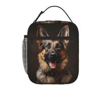 BROLEO Sac à déjeuner isotherme portable avec image de berger allemand fidèle - Sac à déjeuner réutilisable durable pour homme et femme