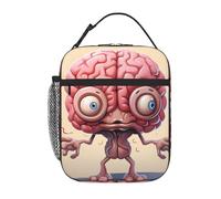 BROLEO Sac à déjeuner isotherme portable et réutilisable avec image de cerveau humain pour homme et femme