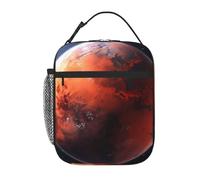 BROLEO Sac à déjeuner isotherme portable imprimé Mars Planet Sac à déjeuner réutilisable durable pour homme et femme Facile à transporter