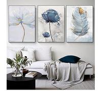 BROLEO Scandinave Fleur Toile Art Abstrait Peinture Imprimer Plume Décoration Image Pour Salon Nordique Décor À La Maison Mur Affiche/Pas De Cadre