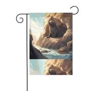 BROLEO Sceaux sous la falaise - Mât de drapeau de jardin - Décoration de cour extérieure - 30,5 x 45,7 cm